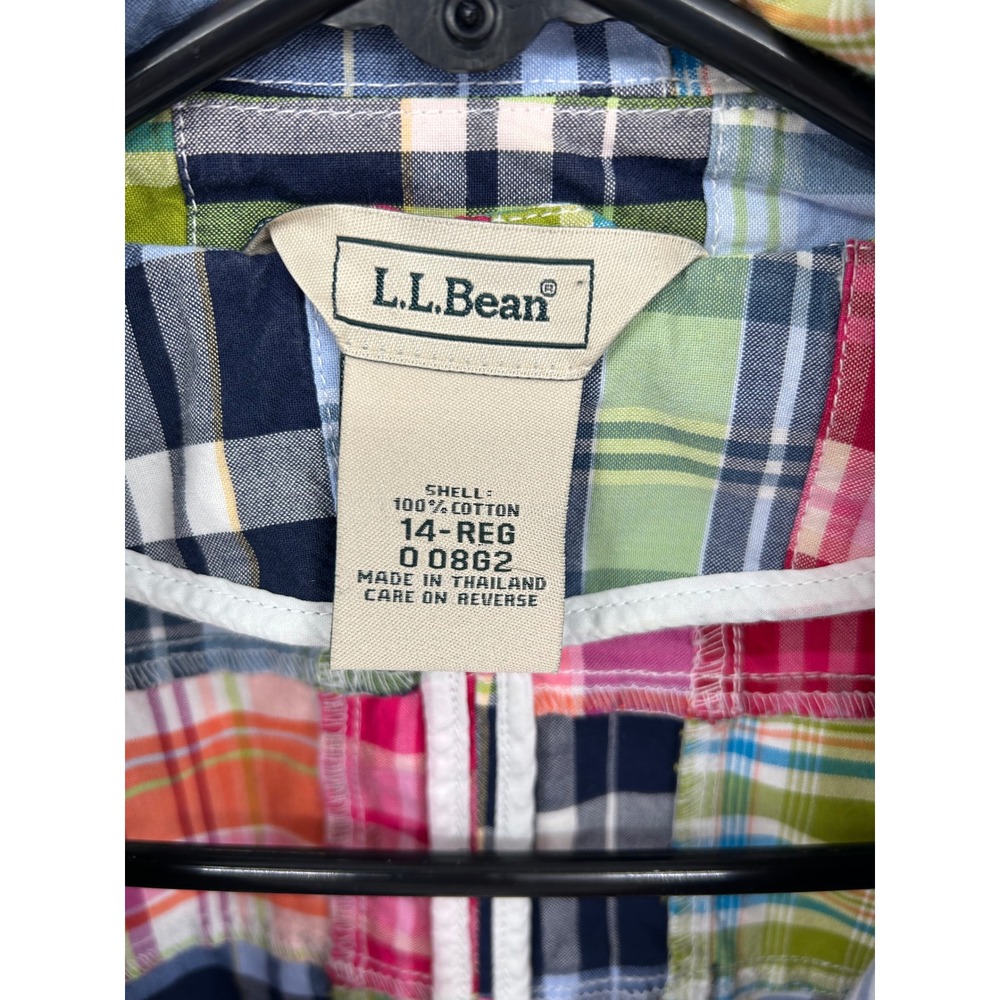 Ll Bean Patchwork Plaid Blazer Jacket Women's 14 … - image 4